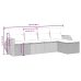 Set comedor de jardín 5 piezas y cojines ratán sintético marrón