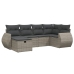 Set de muebles de jardín 6 pzas y cojines ratán sintético gris