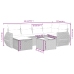 Set de comedor de jardín 7 pzas y cojines ratán sintético negro