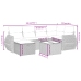 Set de comedor de jardín 7 pzas y cojines ratán sintético negro