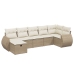 Set sofás de jardín 7 piezas y cojines ratán sintético beige