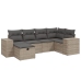Set de muebles de jardín 6 pzas y cojines ratán sintético gris