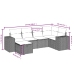 Set de muebles de jardín 6 pzas y cojines ratán sintético gris