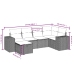 Set de muebles de jardín 6 pzas y cojines ratán sintético gris