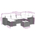 Set de comedor de jardín 7 pzas y cojines ratán sintético negro