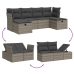 Set de muebles de jardín 6 pzas y cojines ratán sintético gris