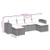 Set de muebles de jardín 6 pzas y cojines ratán sintético gris
