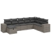 Set de sofás de jardín 8 pzas y cojines ratán sintético gris