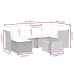 Set de comedor de jardín 7 pzas y cojines ratán sintético negro