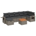 Set de sofás de jardín 8 pzas y cojines ratán sintético gris