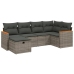 Set de muebles de jardín 6 pzas y cojines ratán sintético gris