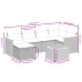 Set sofás de jardín 7 piezas y cojines ratán sintético beige