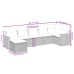 Set sofás de jardín 7 piezas y cojines ratán sintético beige