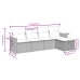 Set de muebles de jardín 5 pzas y cojines ratán sintético negro