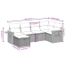 Set de comedor de jardín 7 pzas y cojines ratán sintético negro