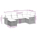 Set de comedor de jardín 7 pzas y cojines ratán sintético negro