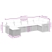 Set de comedor de jardín 7 pzas y cojines ratán sintético negro