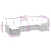 Set de comedor de jardín 7 pzas y cojines ratán sintético negro