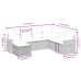 Set de comedor de jardín 7 pzas y cojines ratán sintético negro