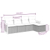 Set de muebles de jardín 5 pzas y cojines ratán sintético negro