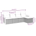 Set de muebles de jardín 5 pzas y cojines ratán sintético negro