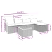 Set de muebles de jardín 6 pzas y cojines ratán sintético gris
