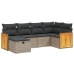 Set de muebles de jardín 6 pzas y cojines ratán sintético gris