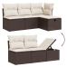 Set de sofás de jardín 11 pzas cojines ratán sintético marrón