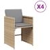 Sillones jardín con cojines 4 uds ratán sintético beige mezcla