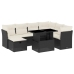 Set de sofás de jardín 8 piezas y cojines ratán sintético negro