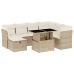 Set de sofás de jardín y cojines 8 piezas ratán sintético beige