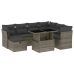 Set de sofás de jardín y cojines 8 piezas ratán sintético gris