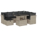 Set de sofás de jardín 8 pzas y cojines ratán sintético gris