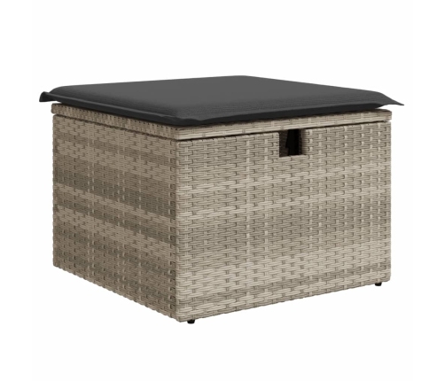 Set de sofás de jardín 8 pzas y cojines ratán sintético gris