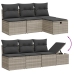 Set de sofás de jardín 8 pzas y cojines ratán sintético gris