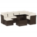 Set sofás de jardín 8 piezas y cojines ratán sintético marrón