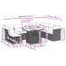 Set muebles jardín 9 pzas y cojines ratán sintético gris claro