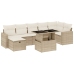 Set de sofás de jardín y cojines 8 piezas ratán sintético beige