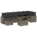 Set de sofás de jardín y cojines 8 piezas ratán sintético gris