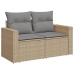 Set de sofás de jardín 9 pzas con cojines ratán sintético beige