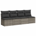 Set de muebles de jardín 9 pzas y cojines ratán sintético gris