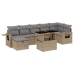 Set de sofás de jardín y cojines 8 piezas ratán sintético beige