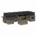 Set de sofás de jardín y cojines 8 piezas ratán sintético gris