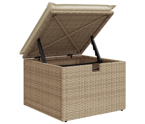 Juego de sofás jardín con cojines 6 pzas ratán sintético beige