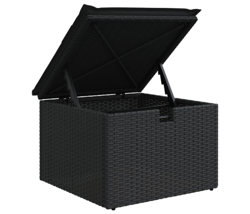 Set de sofás de jardín 7 pzas con cojines ratán sintético negro