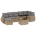 Set de sofás de jardín y cojines 8 piezas ratán sintético beige