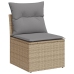 Set de sofás de jardín y cojines 8 piezas ratán sintético beige