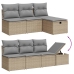 Set de sofás de jardín y cojines 8 piezas ratán sintético beige