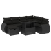 Set de sofás de jardín 8 piezas y cojines ratán sintético negro