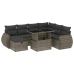 Set de sofás de jardín y cojines 8 piezas ratán sintético gris
